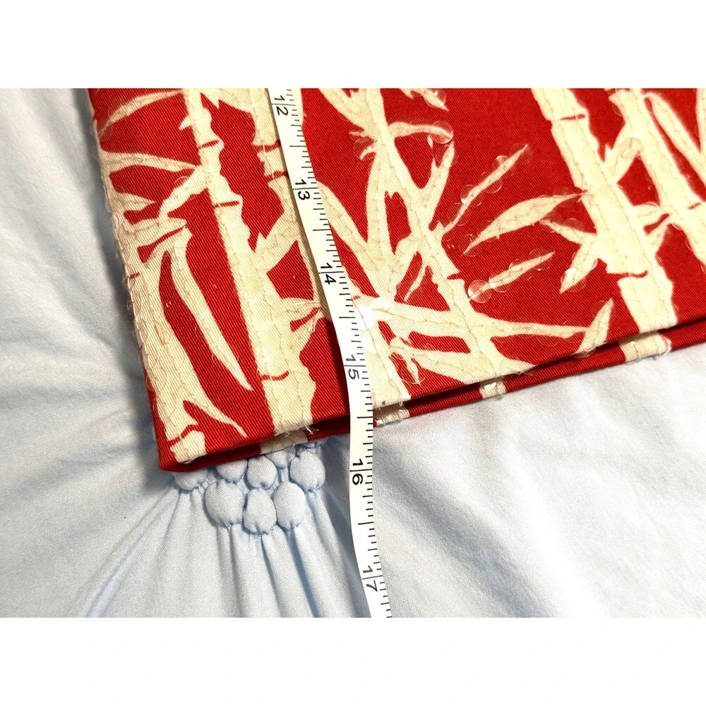 Michael Kors Size 2 Skirt Sequins Orange White Bamboo Pattern Fully Lined EUC